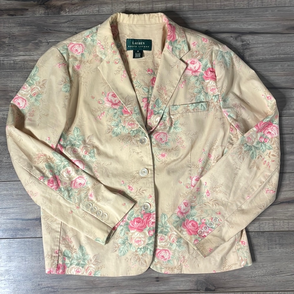 Lauren Ralph Lauren floral printed blazer size 14